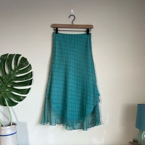 Votre Nom Teal Polka Dot Skirt